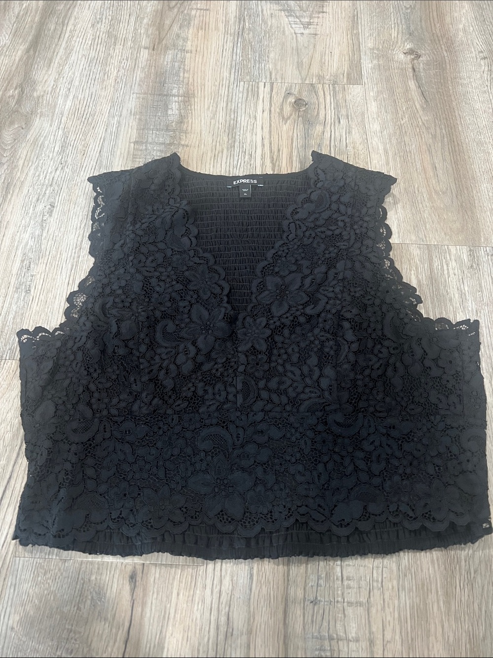 Express Black Floral Lace V-Neck Camisole